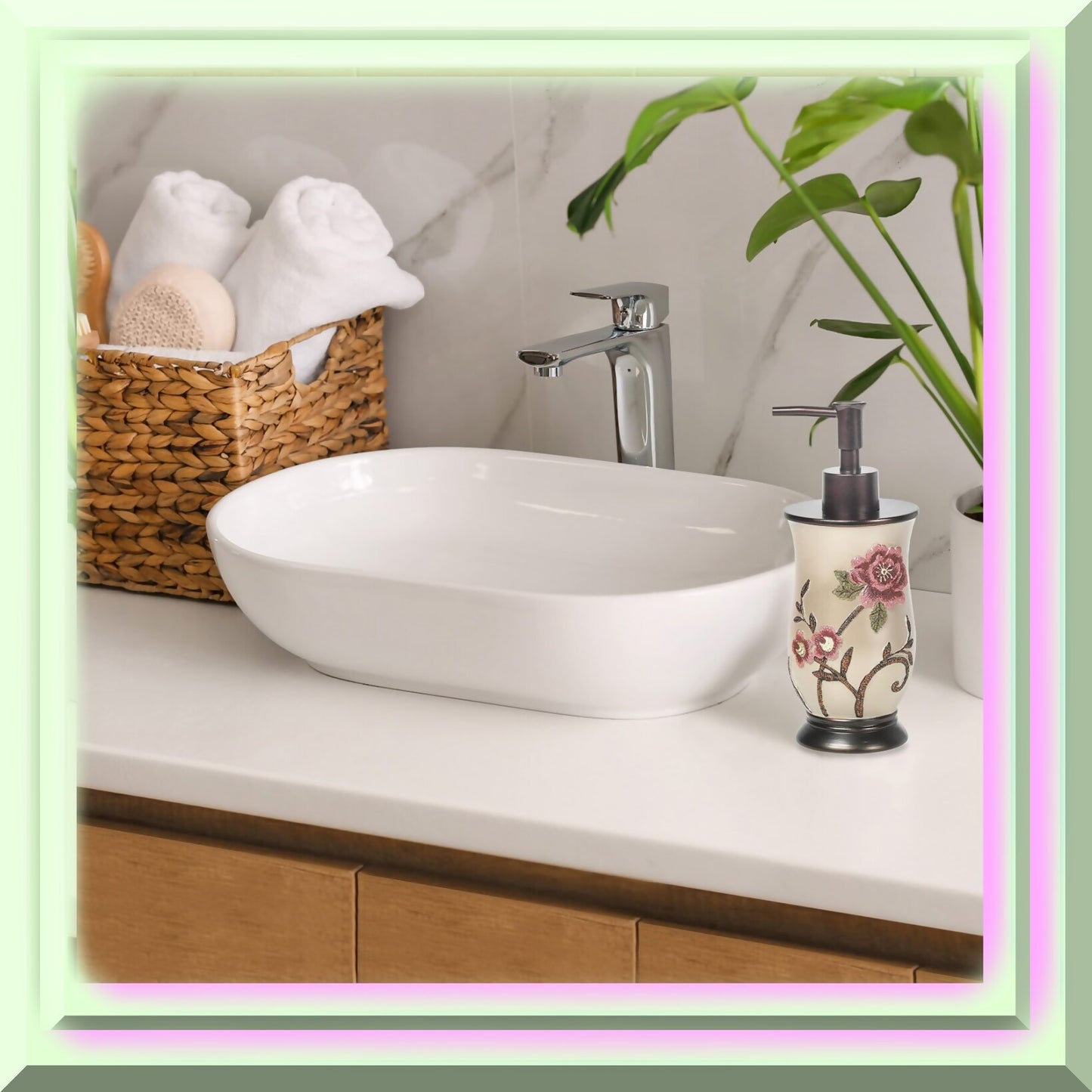 Soap Dispenser/Lotion Pump, Rose Design