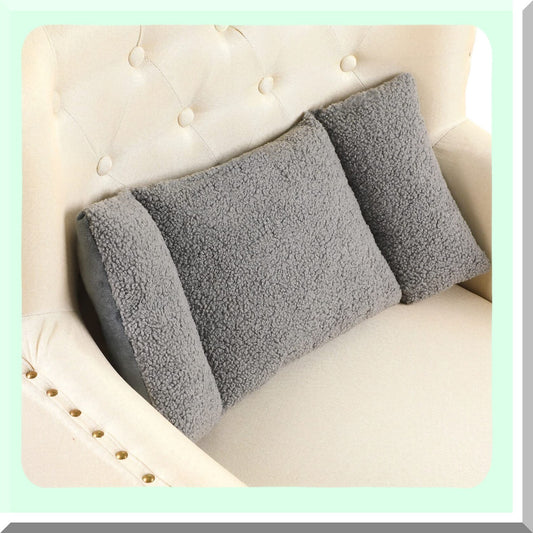 ComfortMax Lumbar Support Pillow - 3 Section Back Pillow for Office Chair, Car Seat, Sofa - Comfortable Cushion for Low Back Pain Relief - Gray