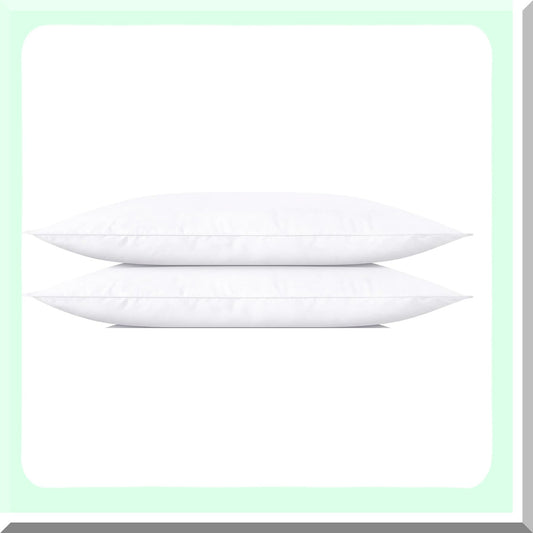 SoftDream Queen Size Pillow Set - 2 Pack Plush Hypoallergenic Down Alternative Pillows for Back, Stomach, Side Sleepers - 20x30in Flat Softness