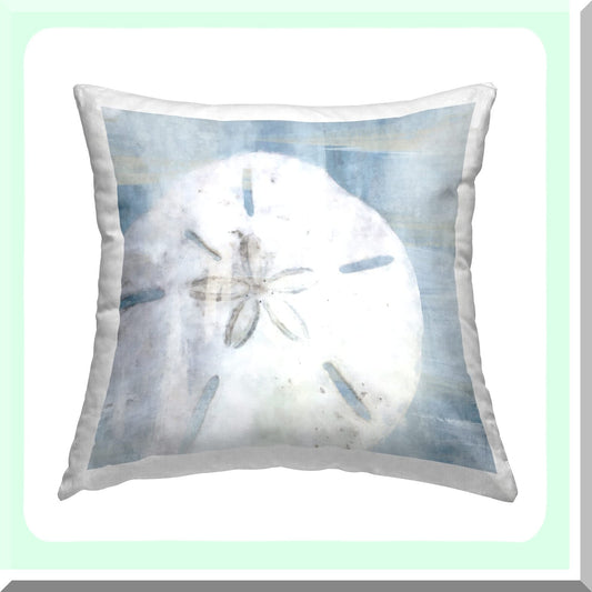 Coastal Breeze Sand Dollar Decorative Pillow - 18x18 Beach Theme Cushion Cover for Living Room, Bedroom, or Patio - Soft and Stylish Home Accent