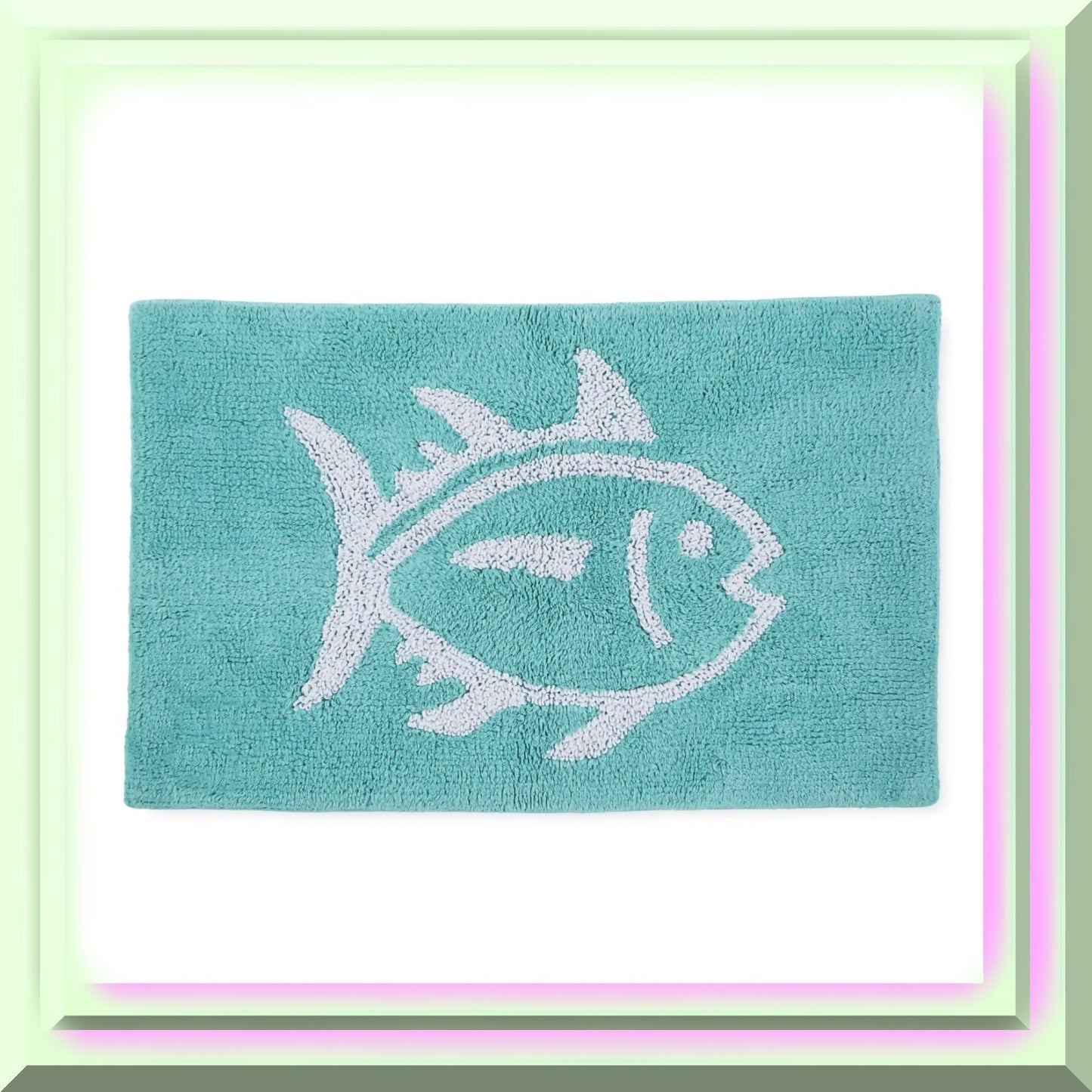 Skipjack Cotton Reversible Bath Rug 20x32 Aqua