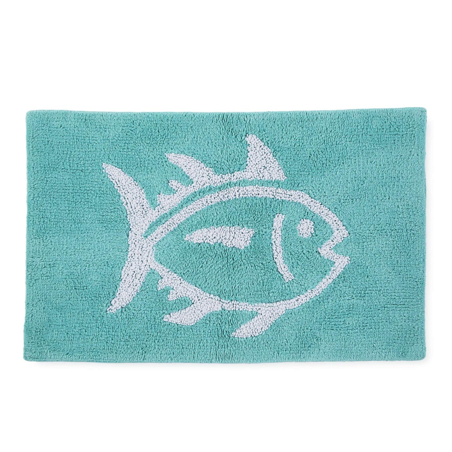 Skipjack Cotton Reversible Bath Rug 20x32 Aqua