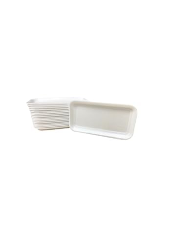 White Foam Trays Pack of 25 8 1/4" x 4 1/2"