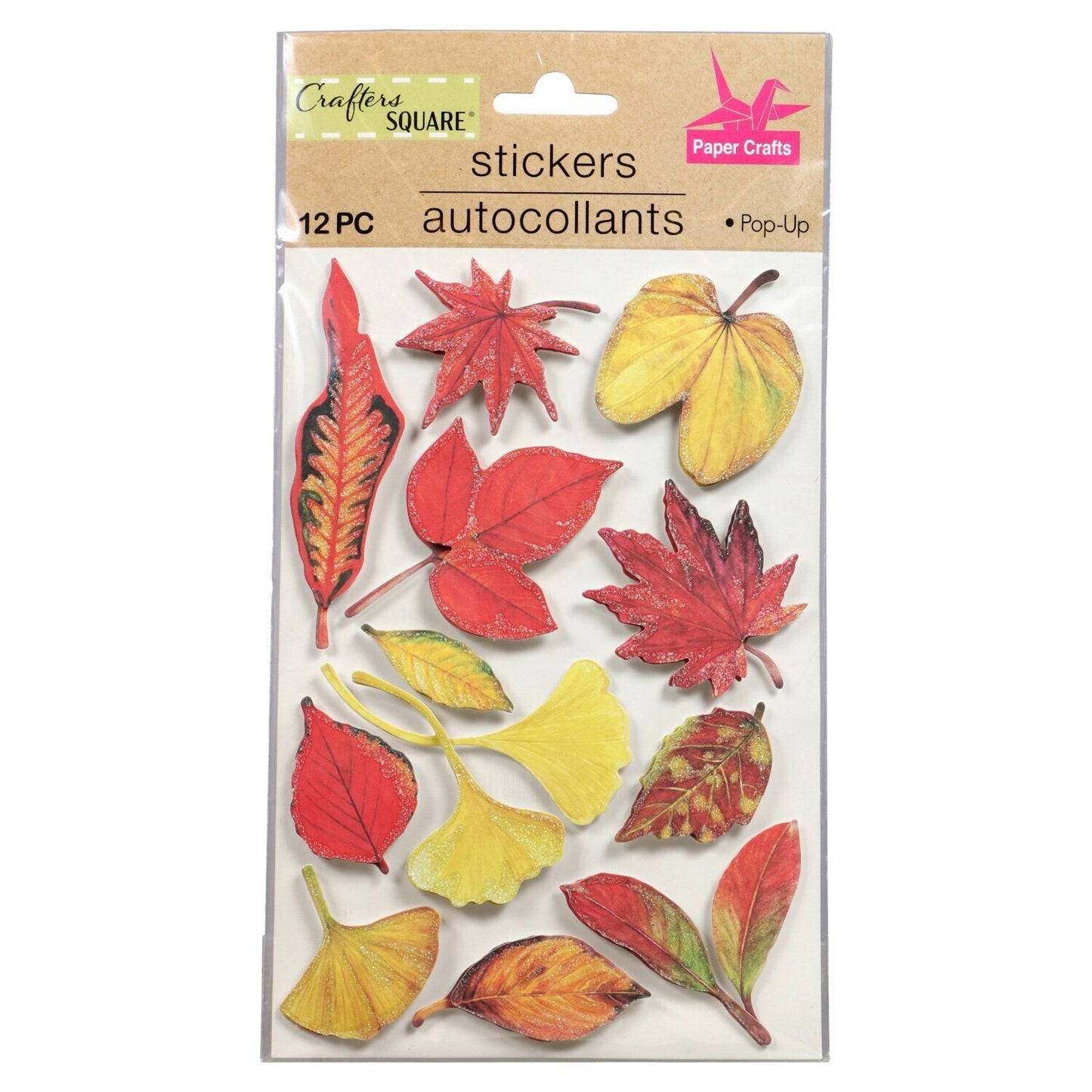 Crafter's Square Handmade Pop-up Leaf Stickers (Pack of 36)