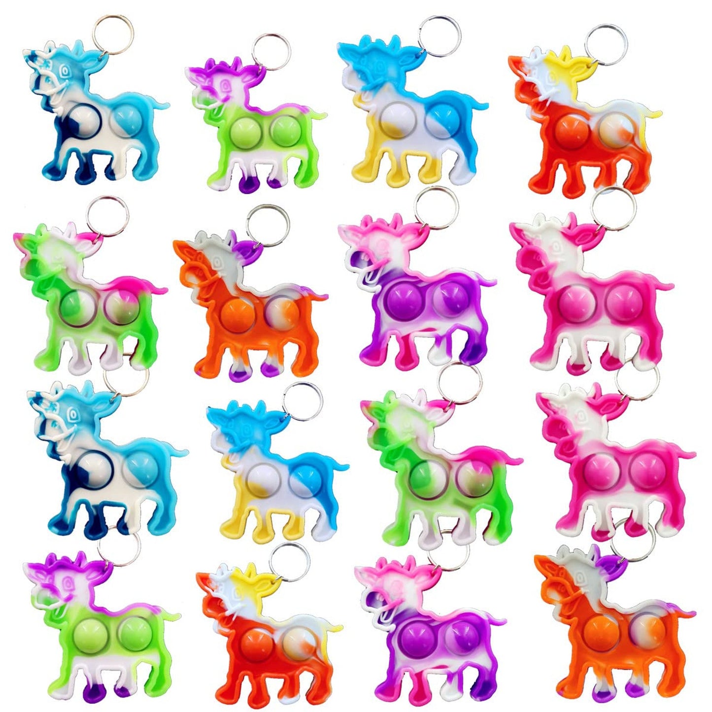 Cow Fidget Fun Packs - Bulk Mini Pop Fidgets for Kids Birthday Party Favors & Classroom Prizes - Holiday Boys & Girls Supplies - Set of 20