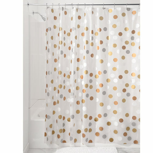 Gilly Dot PEVA Shower Curtain Metallic