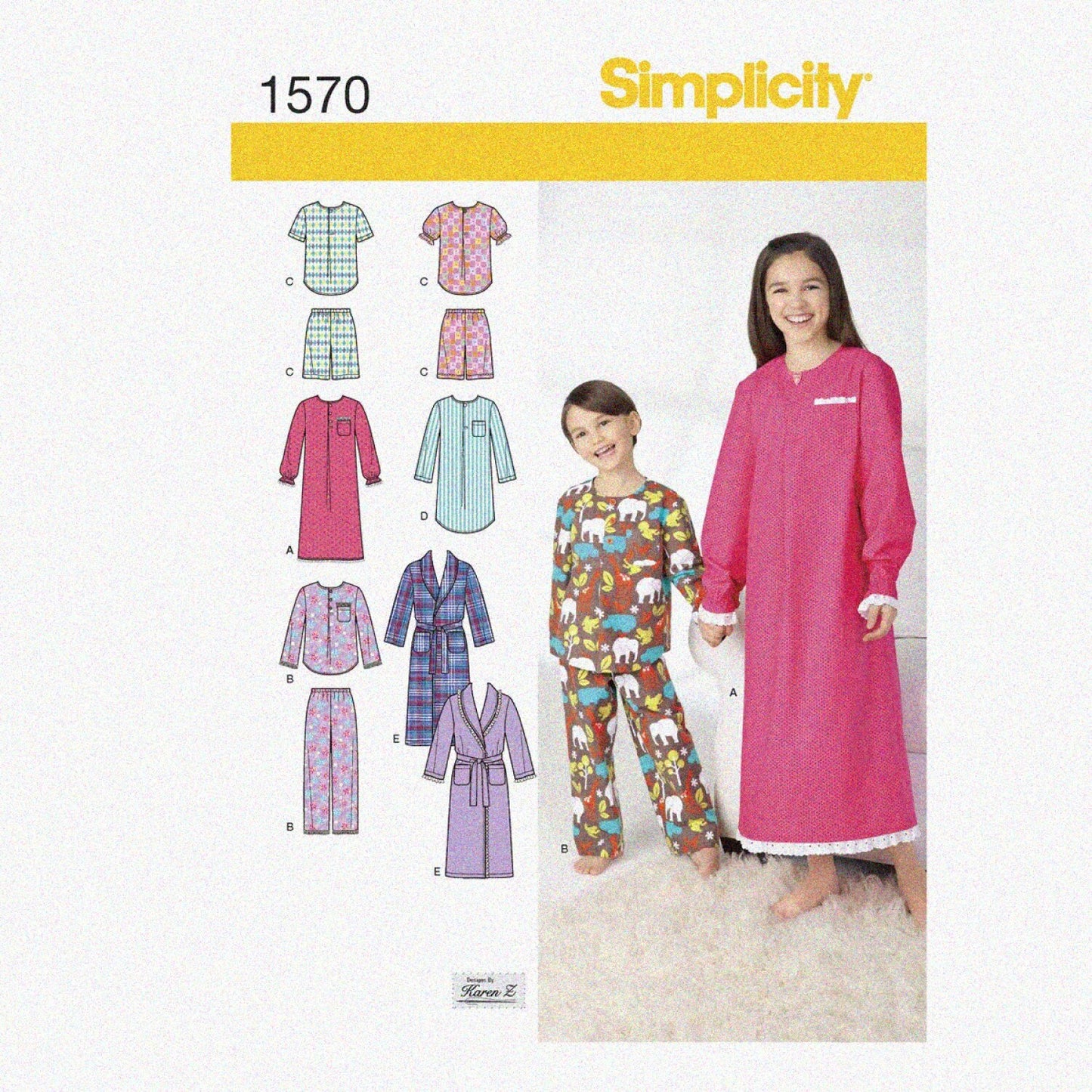 Children's Pajama Sewing Kit Sizes 7-14