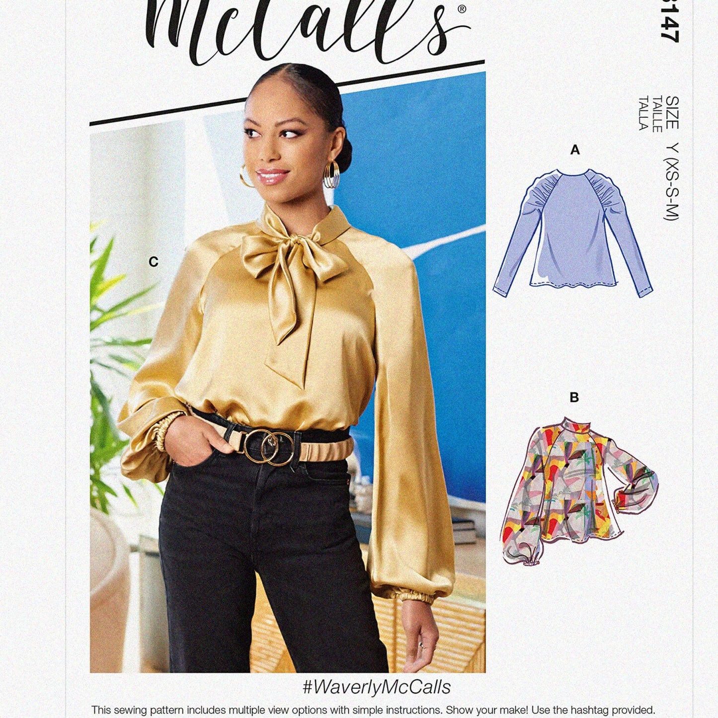 Misses' Raglan Sleeve Pullover Blouse Sewing Pattern Kit