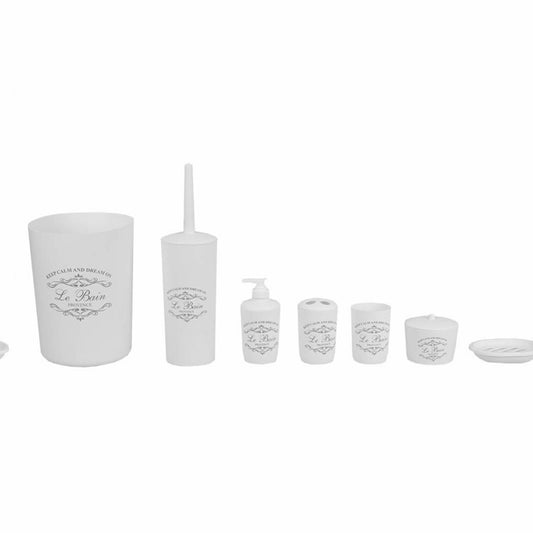 7-Piece Paris Bathroom Set White Plastic