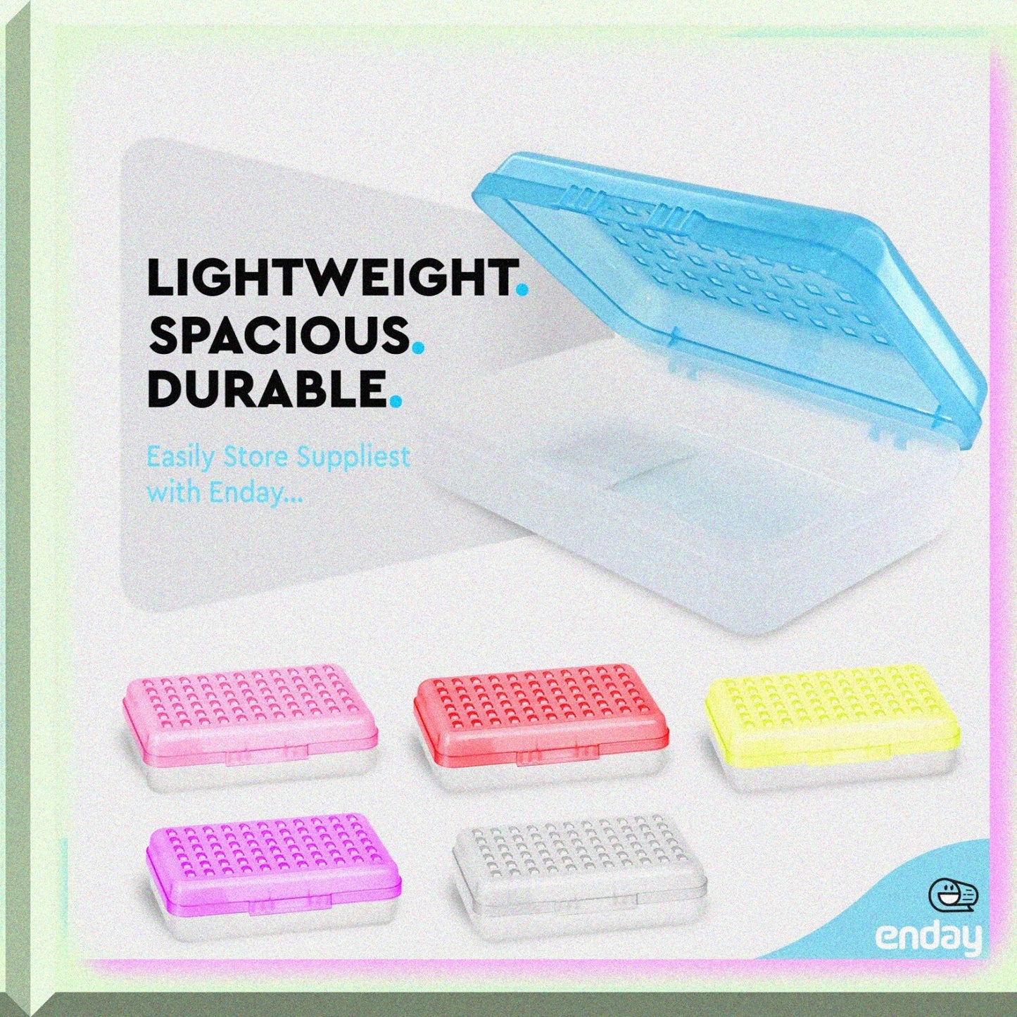 Plastic Pencil Box Large Capacity 6 Pack Assorted Colors