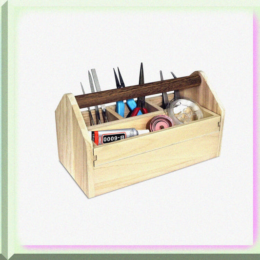Small Wooden Storage Caddy with Handle, 10x5.1x3.5 in