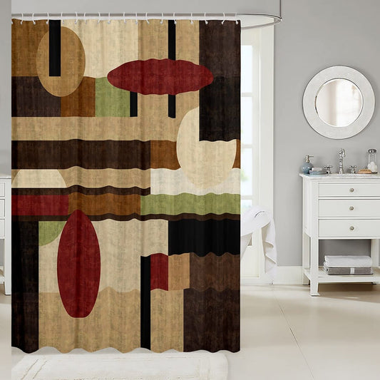 Abstract Geometry Waterproof Shower Curtain 72x72 Inch