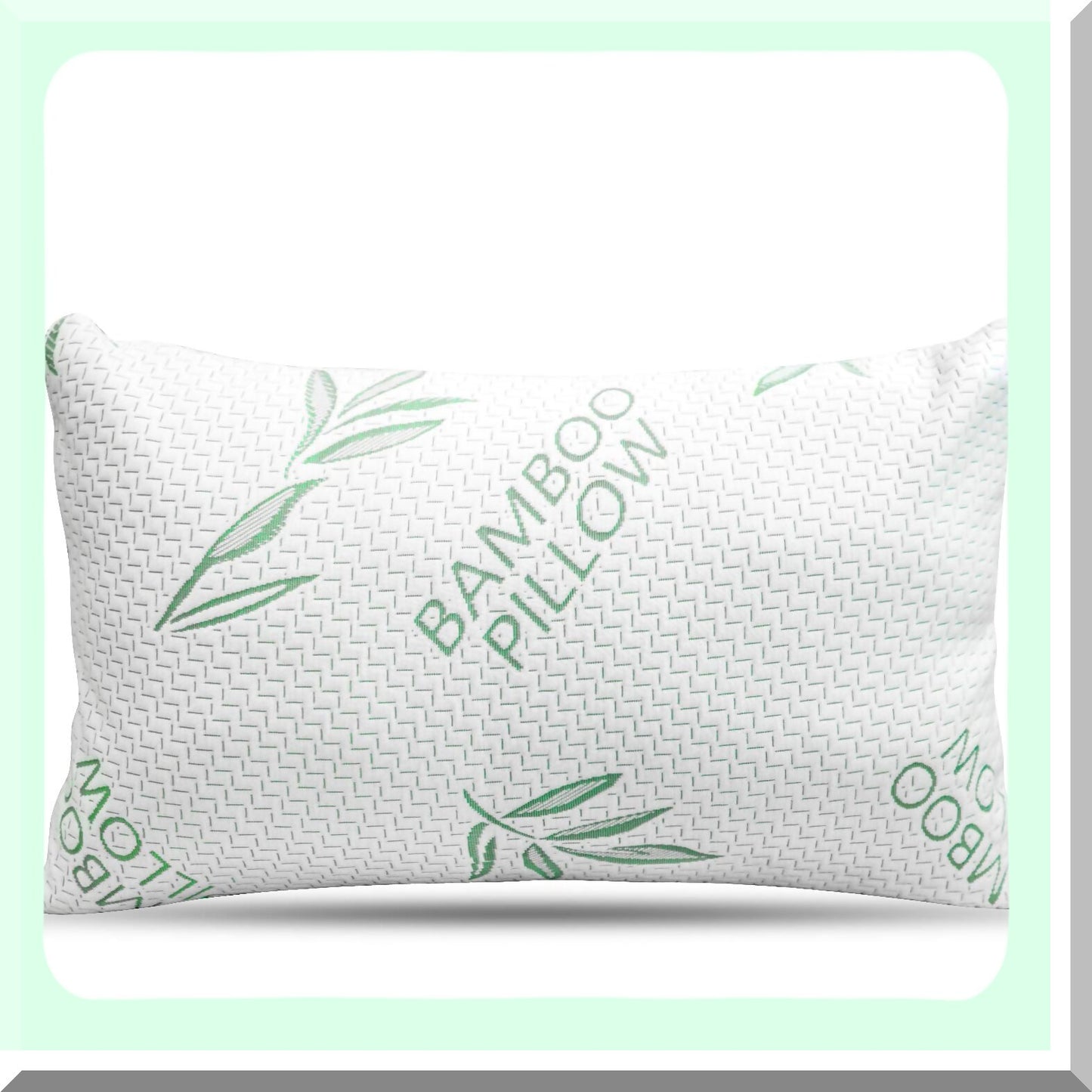 BambooCool Memory Foam Pillow - Queen Size Shredded Foam Bed Pillow Set for Back, Stomach, Side Sleepers - Adjustable Firmness with Removable Cover