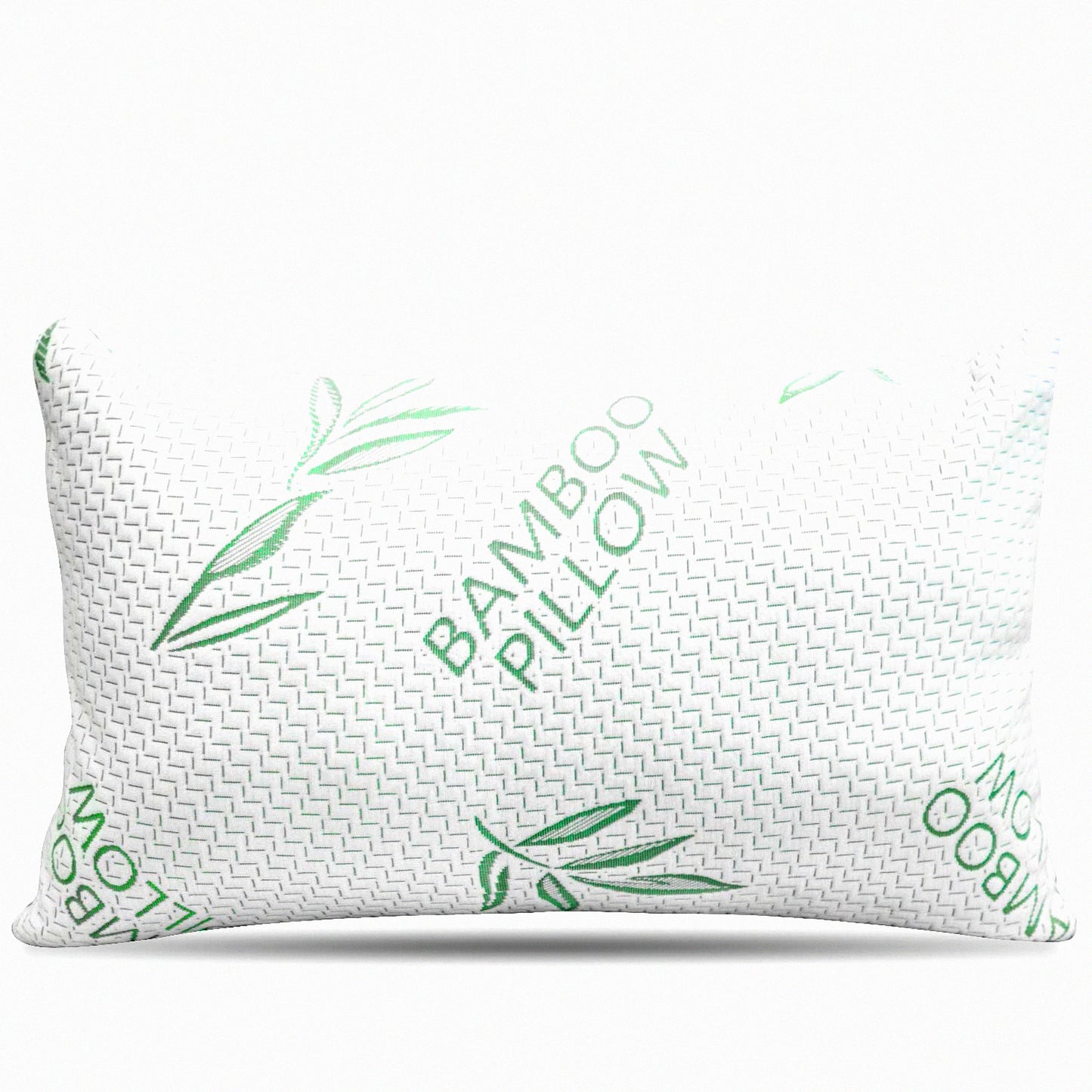 BambooCool Memory Foam Pillow - Queen Size Shredded Foam Bed Pillow Set for Back, Stomach, Side Sleepers - Adjustable Firmness with Removable Cover