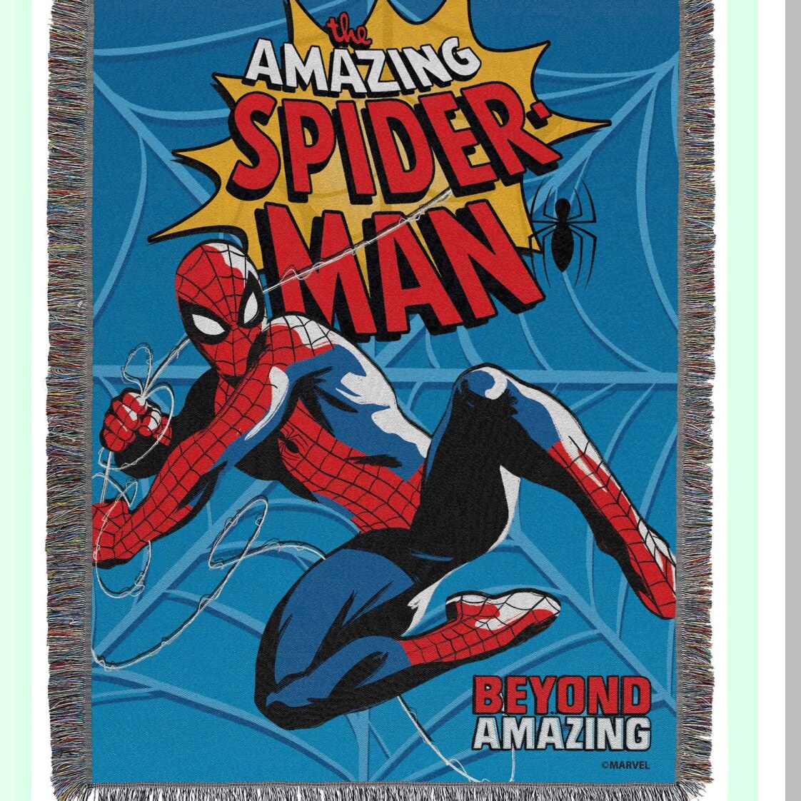 Spider-Man Flying Webs Woven Tapestry Throw Blanket, 48" x 60""