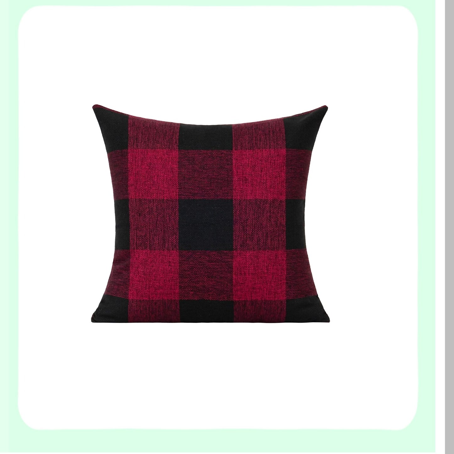 Rustic Buffalo Plaid Cushion Covers - Set of 2 Farmhouse Decorative Throw Pillow Cases for Couch Bed Sofa - Red Black Retro Check Home Decor 18x18