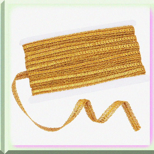 15Yds Gold Gimp Braid Woven Lace Trim 1/2 Inch