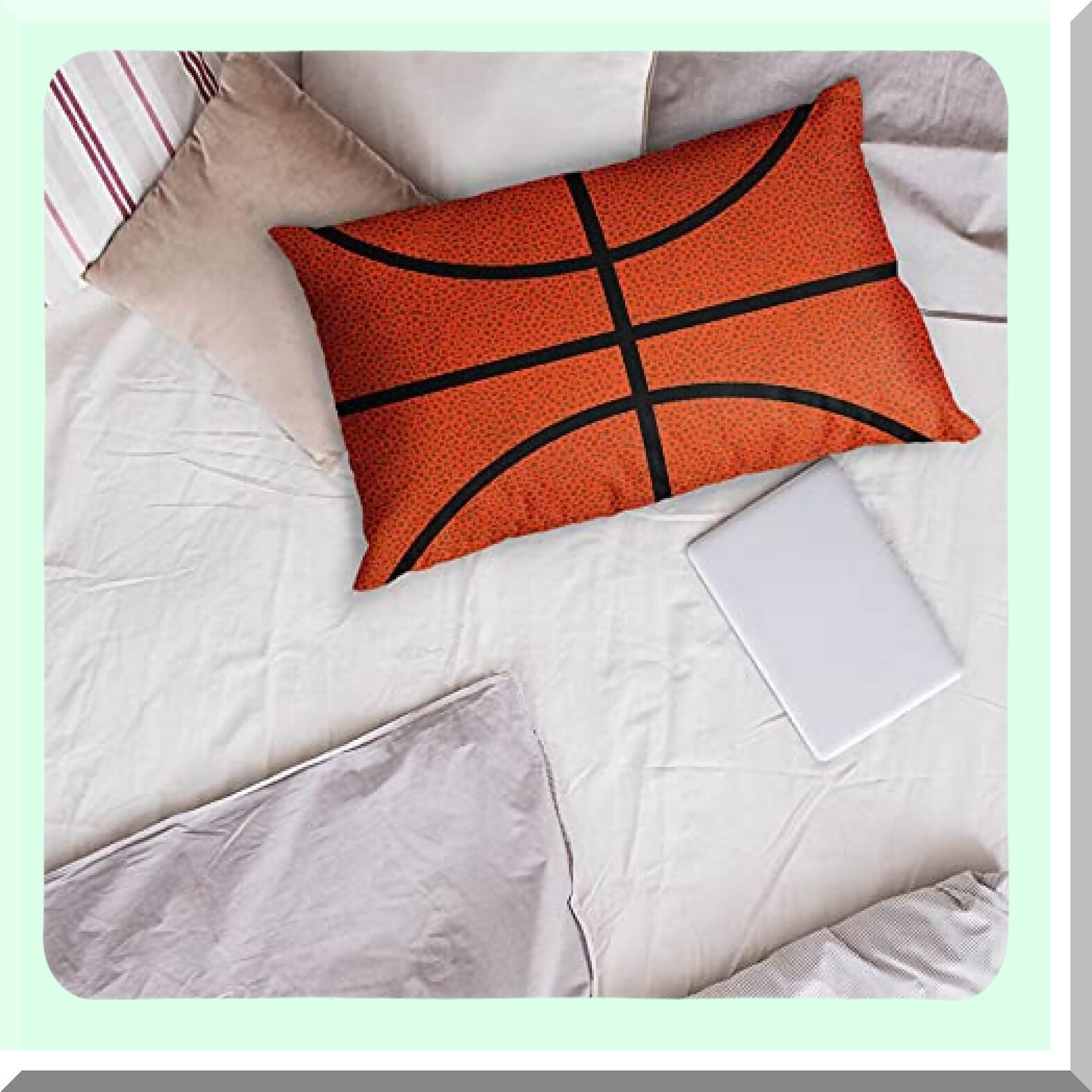 Slam Dunk Texture Pillowcase - Basketball Lover's Home Decor - Sports Theme Pillow Cover - Unique Basketball Design - Bedroom Accent Piece