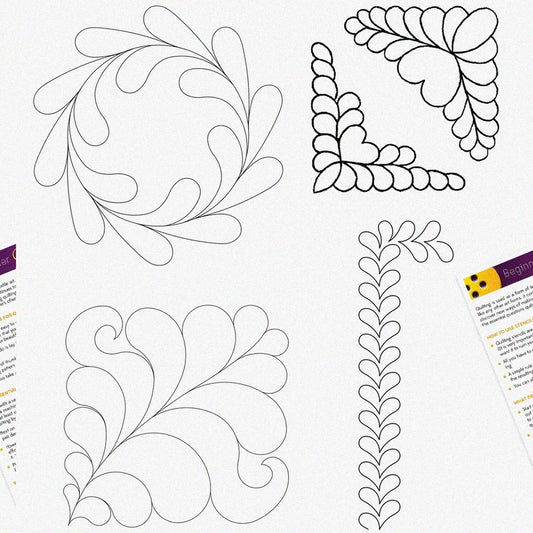 4-Piece Quilt Plastic Stencil Set for Borders and Patterns