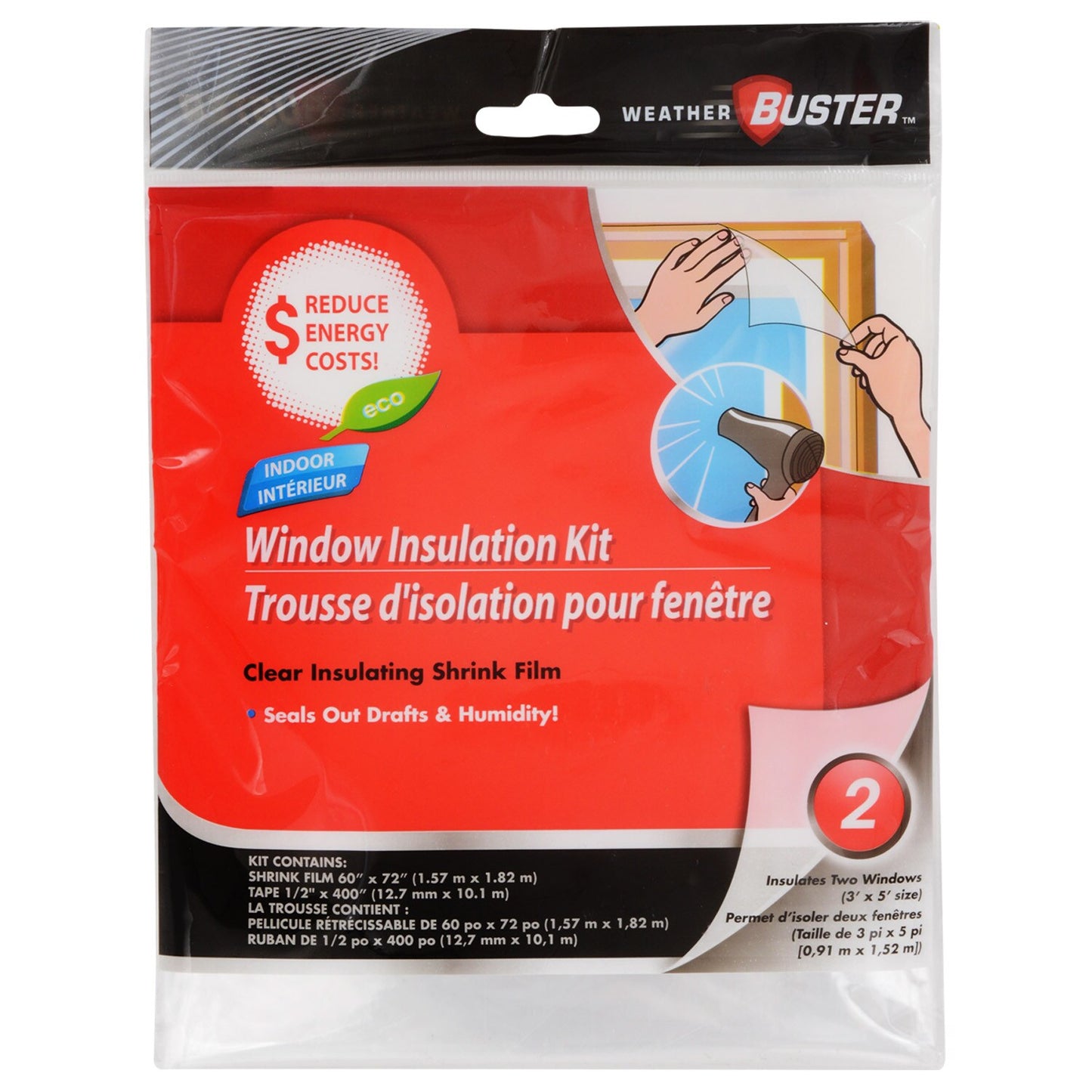 Weather Buster Window Insulation Kits, 60x72-in. (Pack of 22)