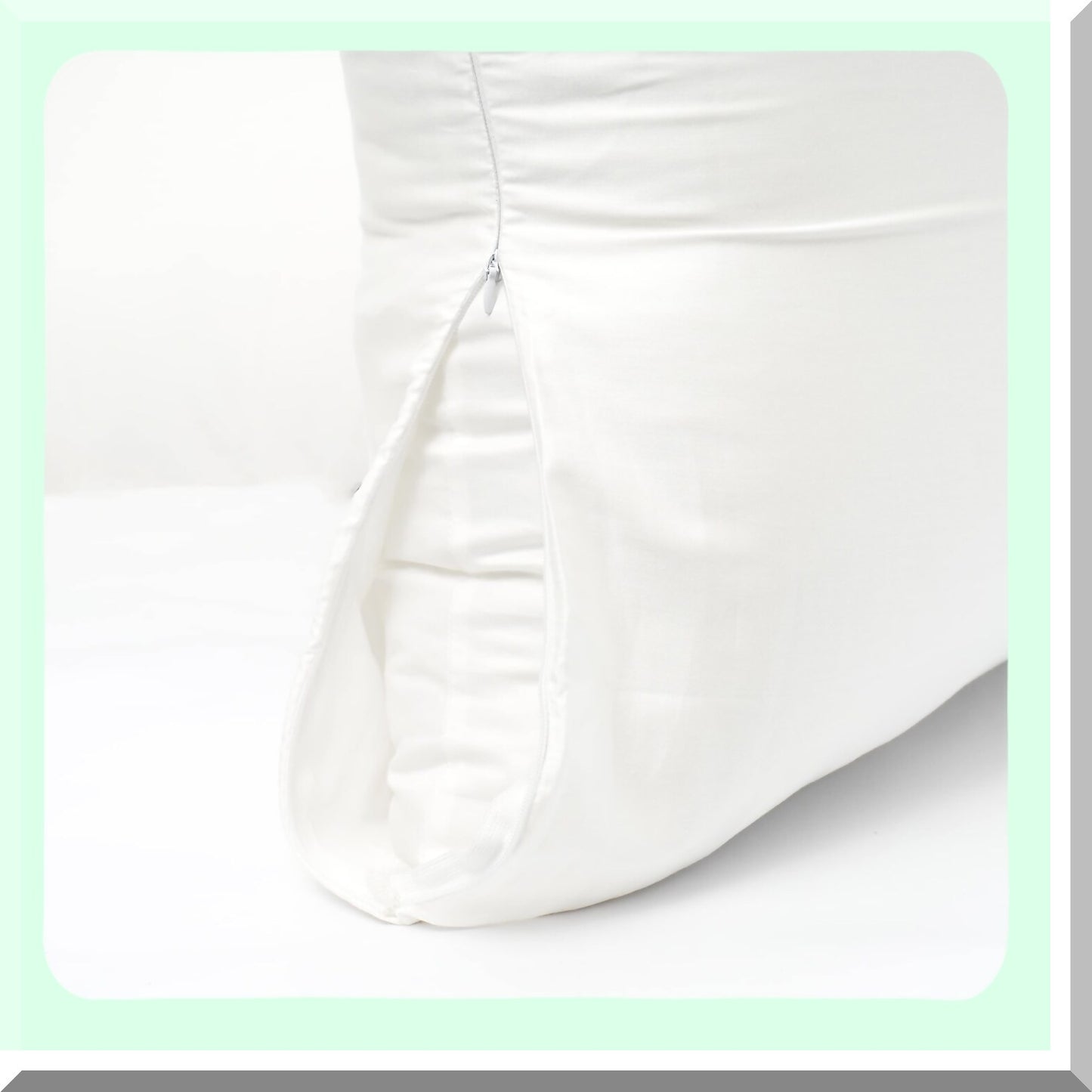 Cooling Ivory Body Pillowcase - Zippered Decorative Cover for 20 x 54 Body Pillows - Breathable Pillow Cases with Zipper - Body Pillow Covers for Better Sleep