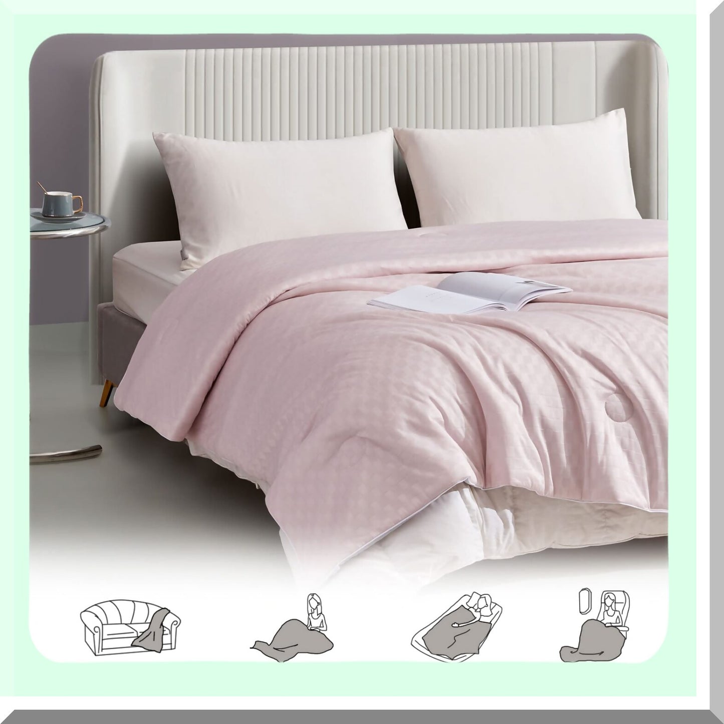CoolMax Comfort Cooling Blanket - Full/Queen Size Summer Blanket for Night Sweats - Lightweight Breathable Blanket for Hot Sleepers - Pink, 79" x 90"