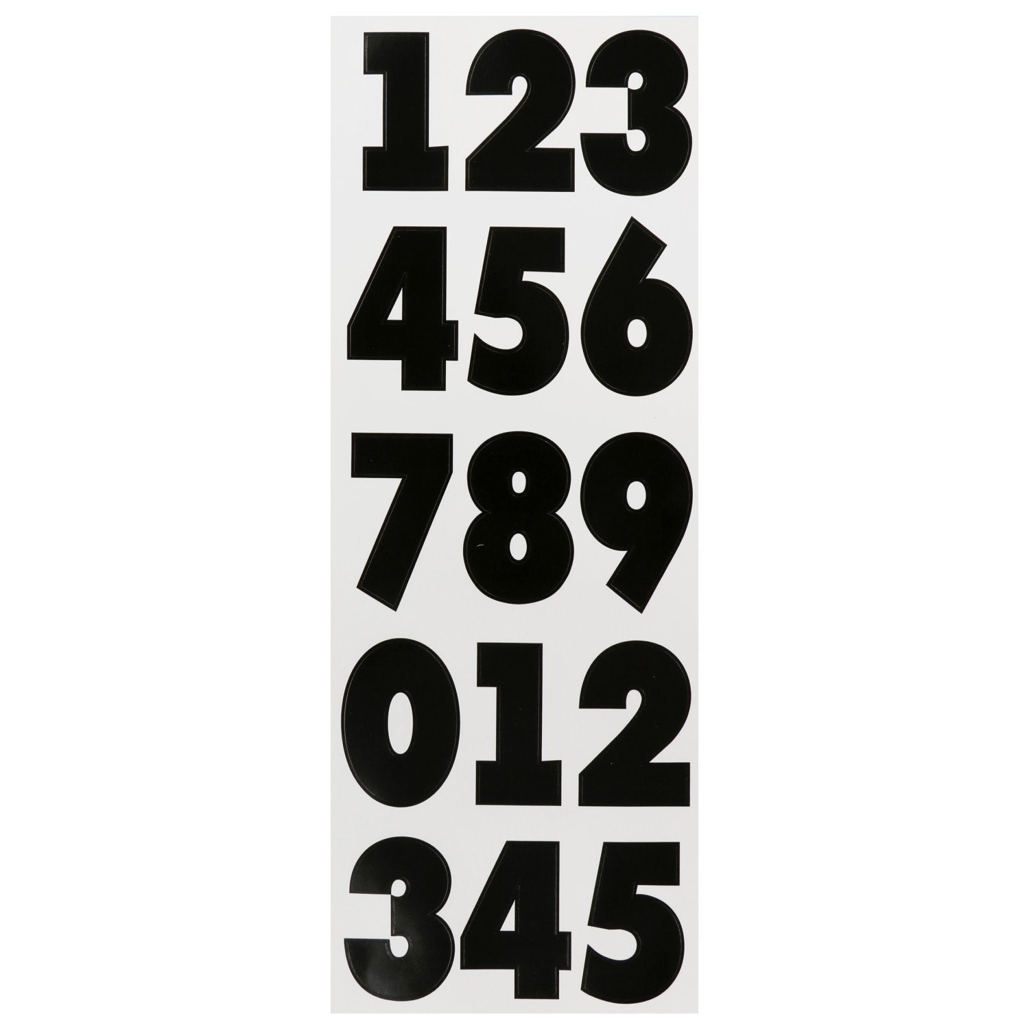 Peel and Stick Black Number Poster Stickers (Pack of 24)