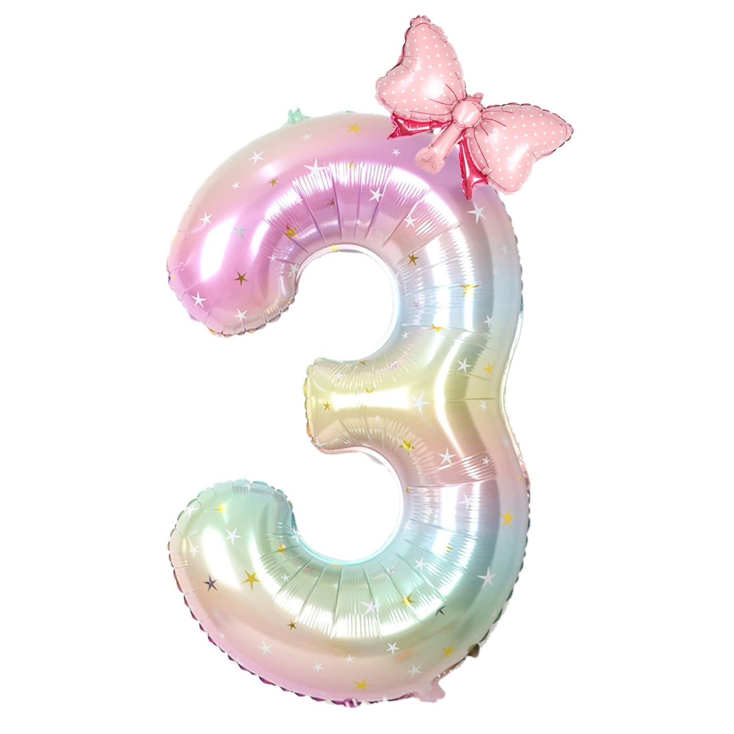 Rainbow Birthday Balloon Bouquet - Giant 38" Number Balloons for Kids and Wedding Party Decorations - Happy Birthday Party Supplies