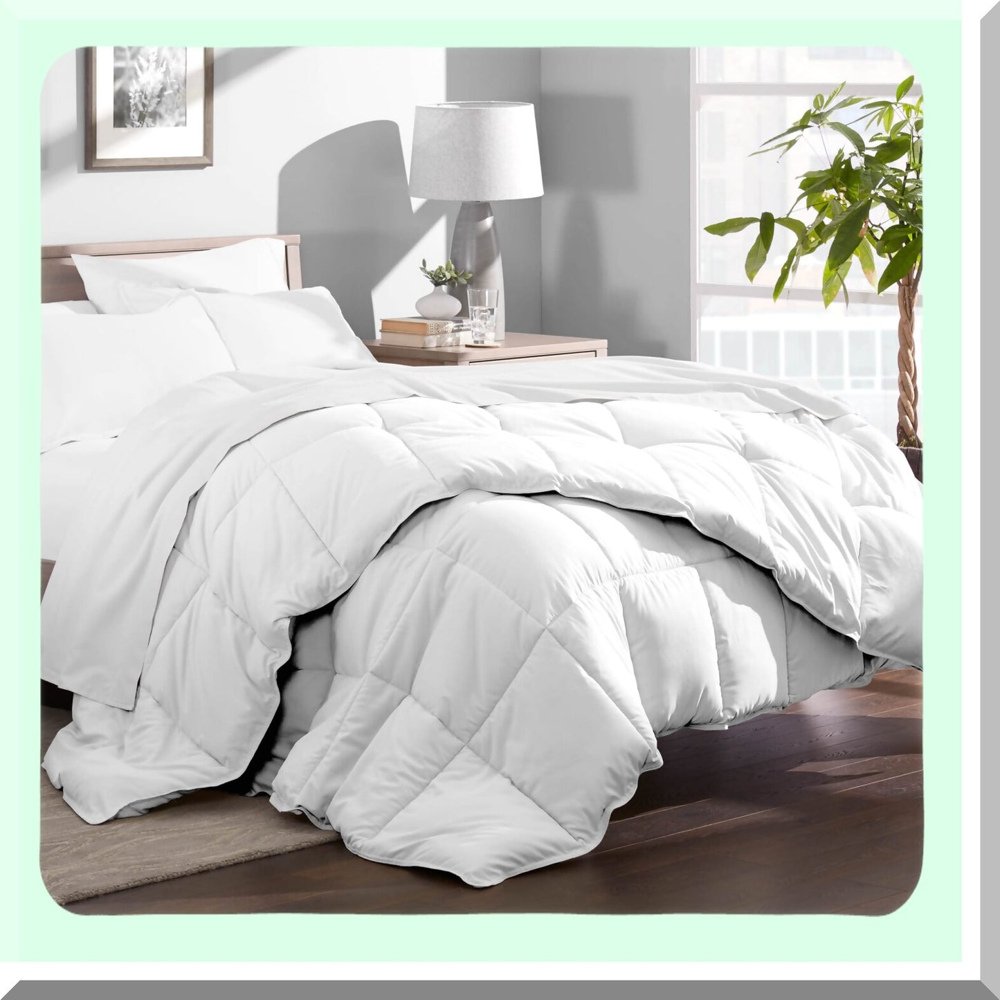 UltraSoft CaliComfort All Season California King Comforter - Easy Care Microfiber Bedding for Maximum Warmth and Comfort in White