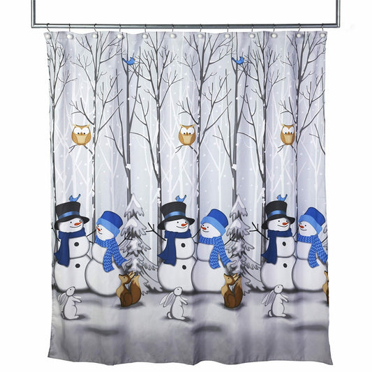 Winter Friends Blue Shower Curtain 70" x 72"