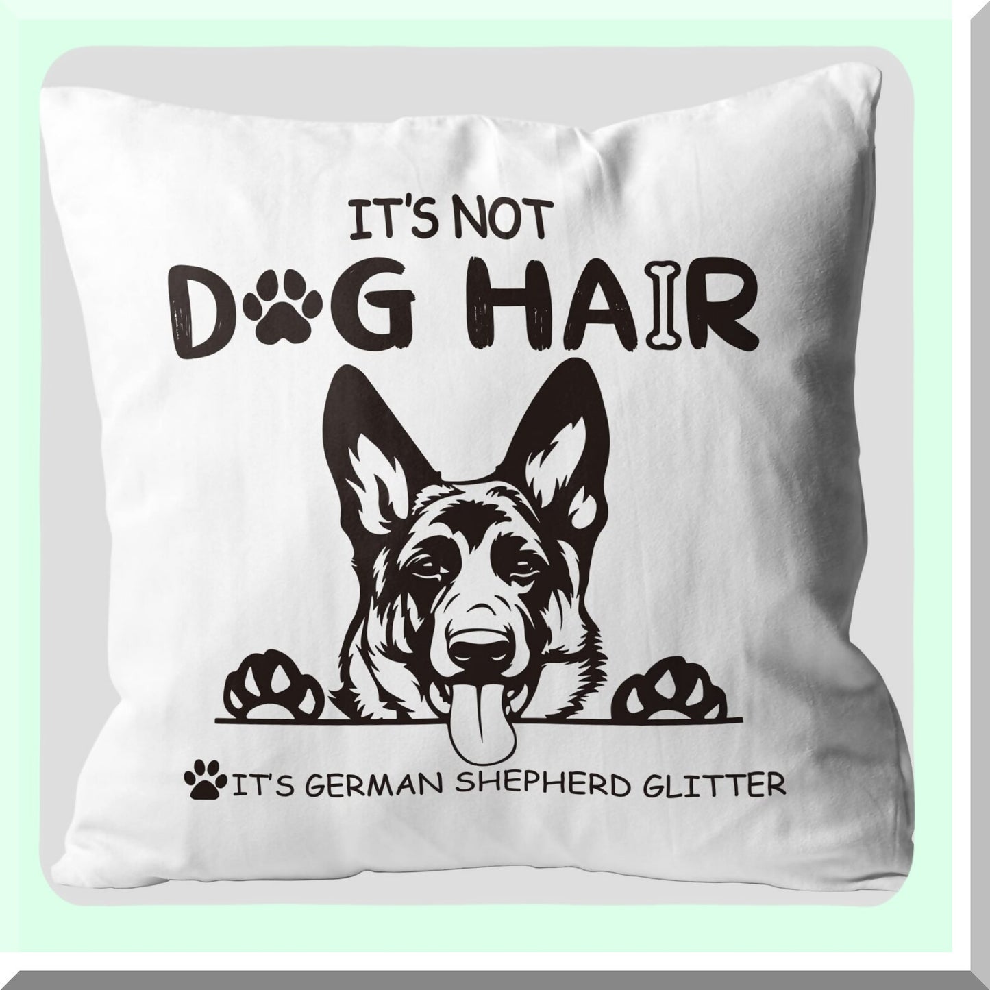 German Shepherd Glitter Paw Print Throw Pillow Covers - Dog Lover Gifts - Decorative Cushion Cases - Pet Owner Accessories - Unique Home Decor Items