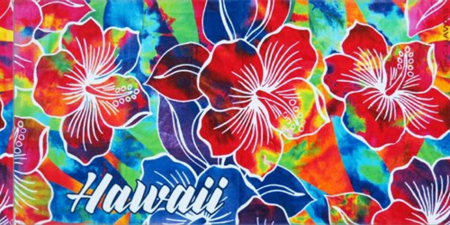 Tie Dye Hibiscus Beach Towel 30 x 60 inches
