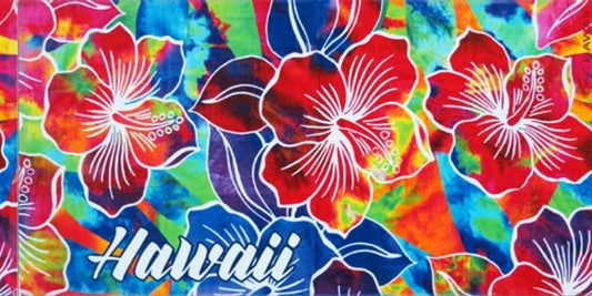 Tie Dye Hibiscus Beach Towel 30 x 60 inches