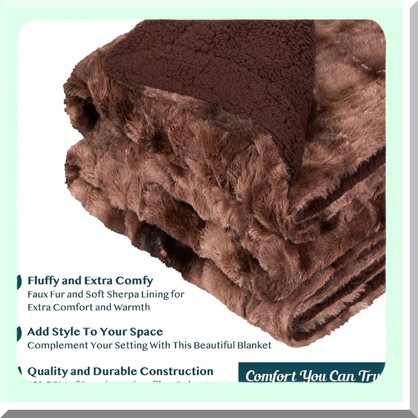 CozySherpa Twin Tie-Dye Throw Blanket - Soft, Warm, Fluffy Plush Fleece for Bed & Couch, Reversible Shaggy Brown 60x80