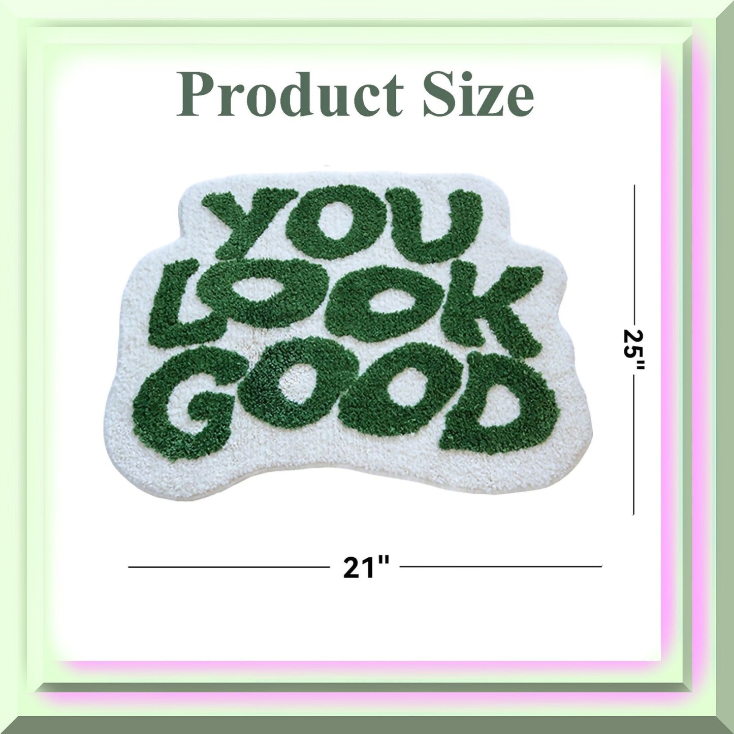 Green Bathroom Rug Non Slip Washable Small Mat