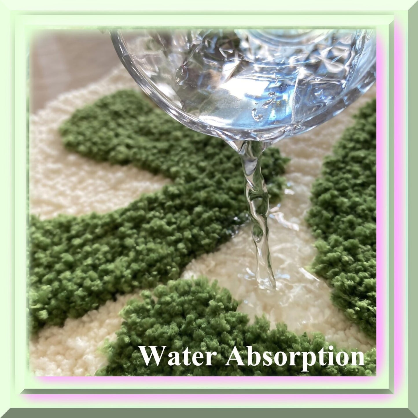 Green Bathroom Rug Non Slip Washable Small Mat