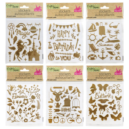 Crafter's Square Metallic Puffy Stickers (Pack of 24)