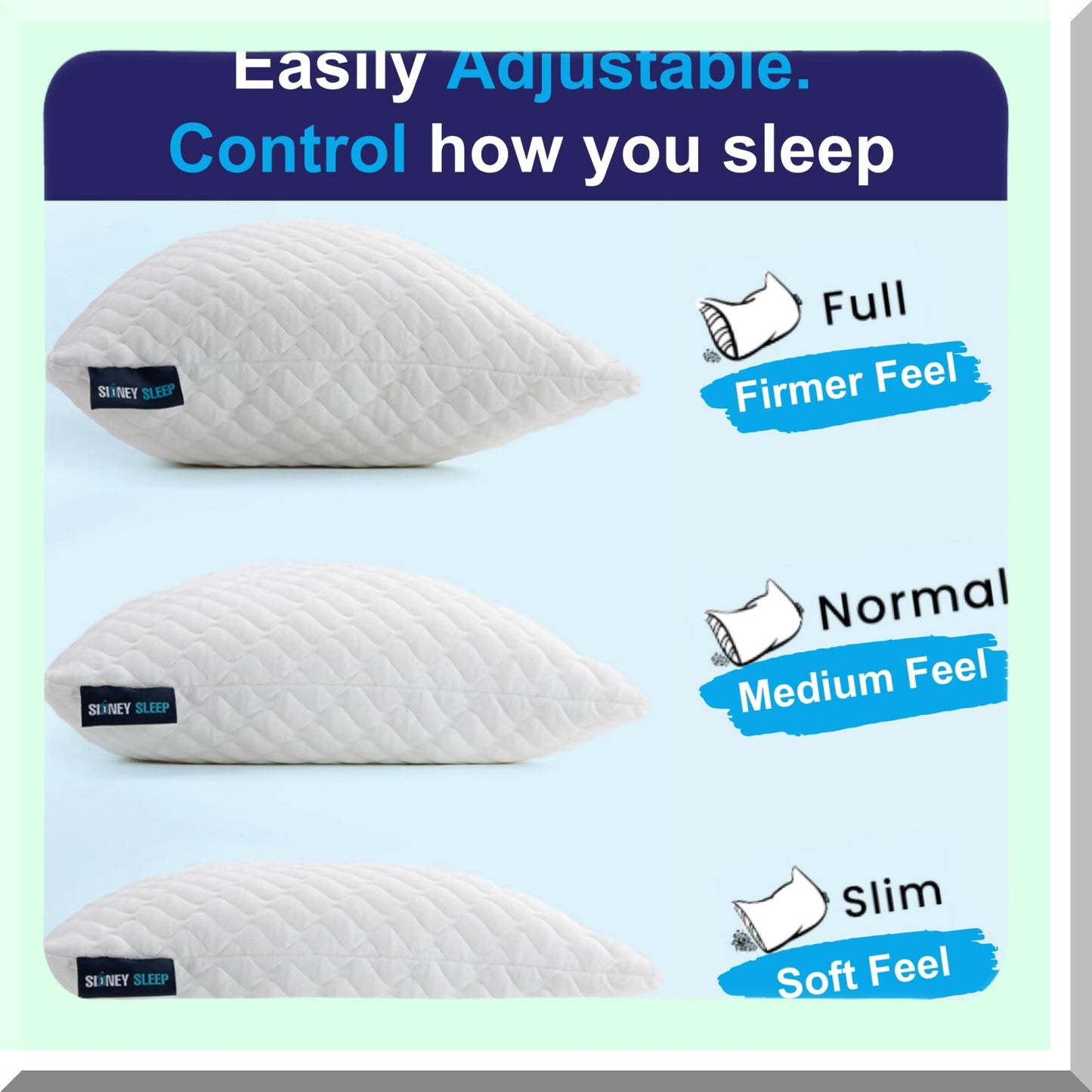 OrthoCloud Memory Foam Pillow - Side and Back Sleeper Comfort - Neck and Shoulder Pain Relief - Adjustable Shredded Foam Fill - Queen Size - White