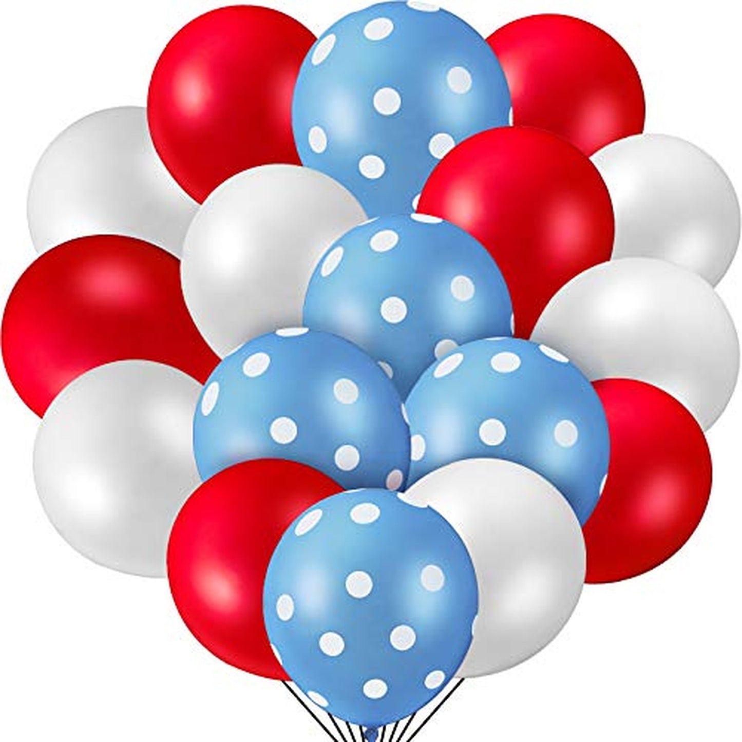 Party Balloon Set with Red, White, and Blue Dots