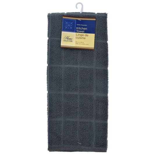 Gray Windowpane Pattern Kitchen Towels, 15x25 in. (Pack of 24)