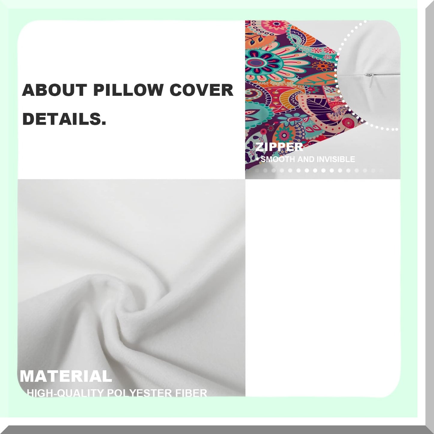 Asian Floral Harmony Pillow Covers - Set of 2, Red Paisley & Colorful Flowers Pattern, Ethnic Cushion Case for Sofa & Bedroom, 20x20 inches Square