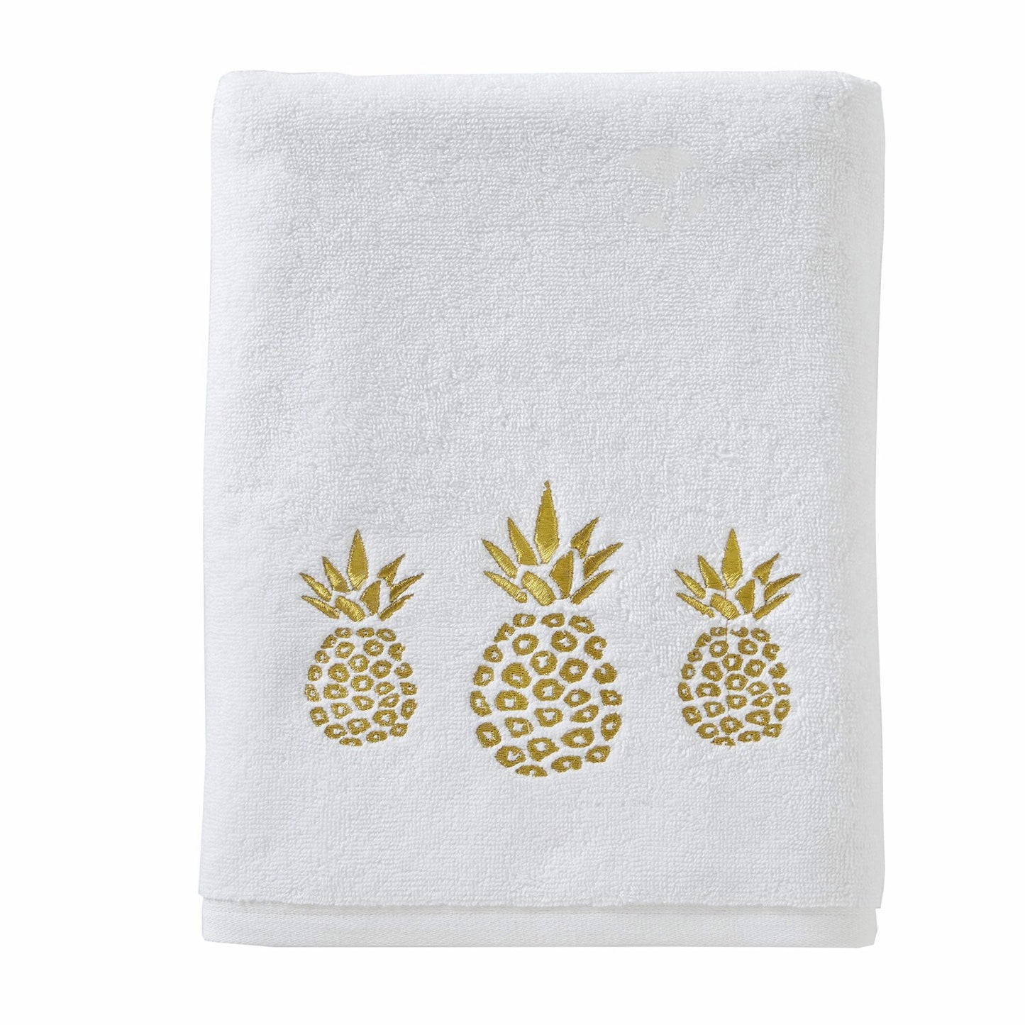 Gilded Pineapple White Bath Towel 27x50