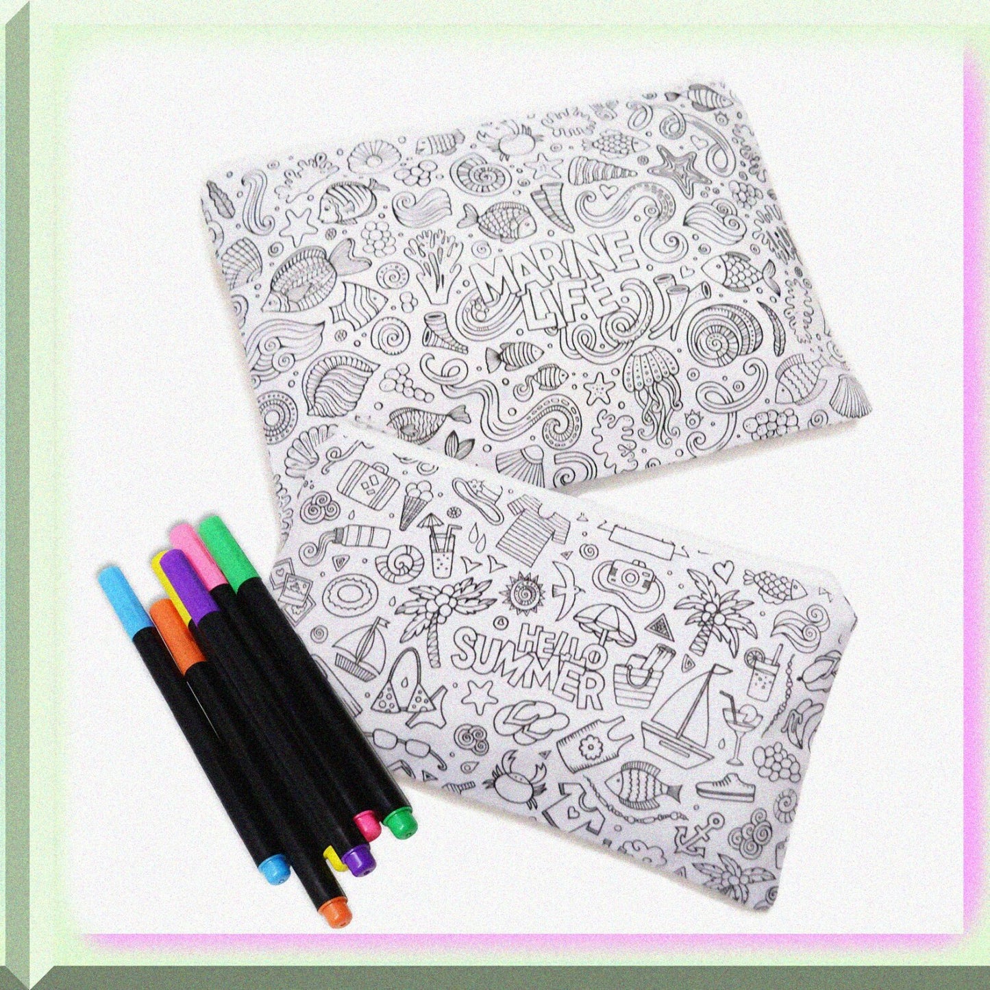 2 Pack Color Your Own Pencil and Cosmetic Cases