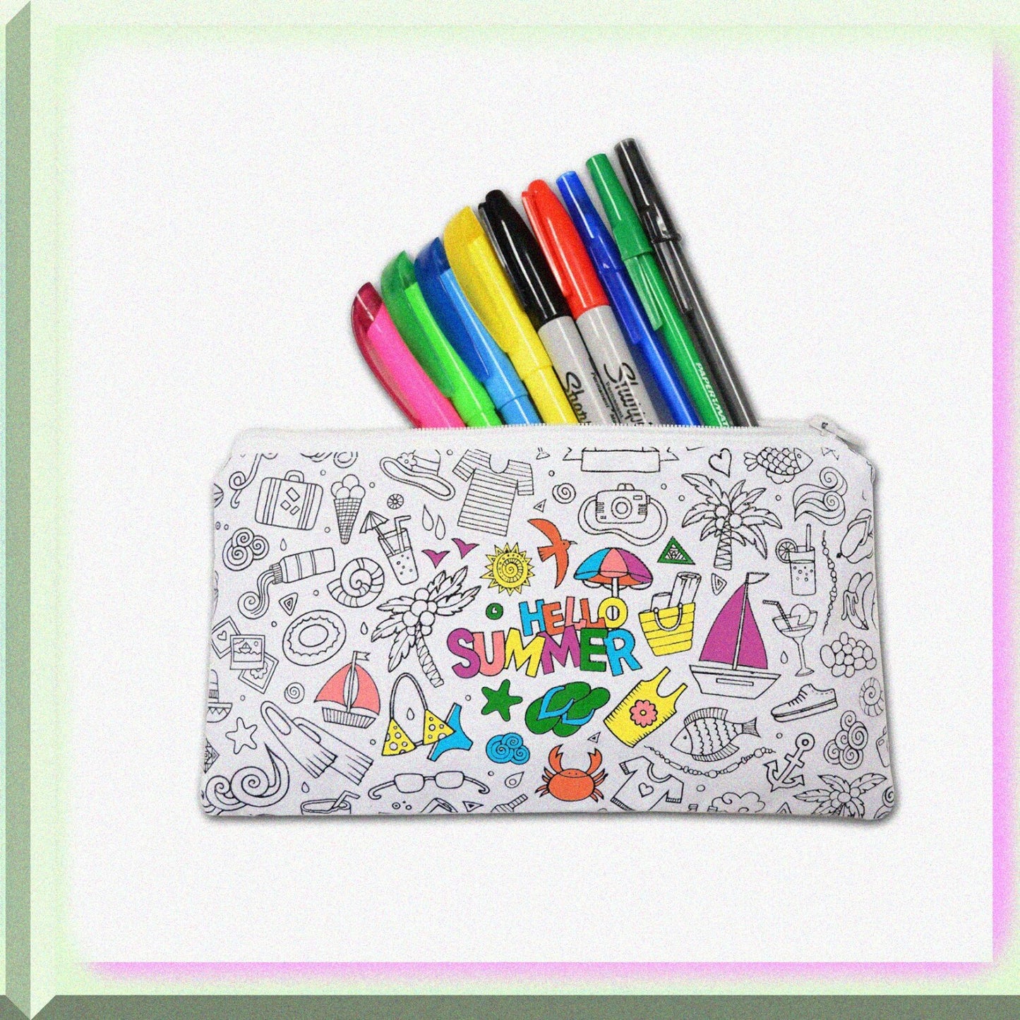 2 Pack Color Your Own Pencil and Cosmetic Cases