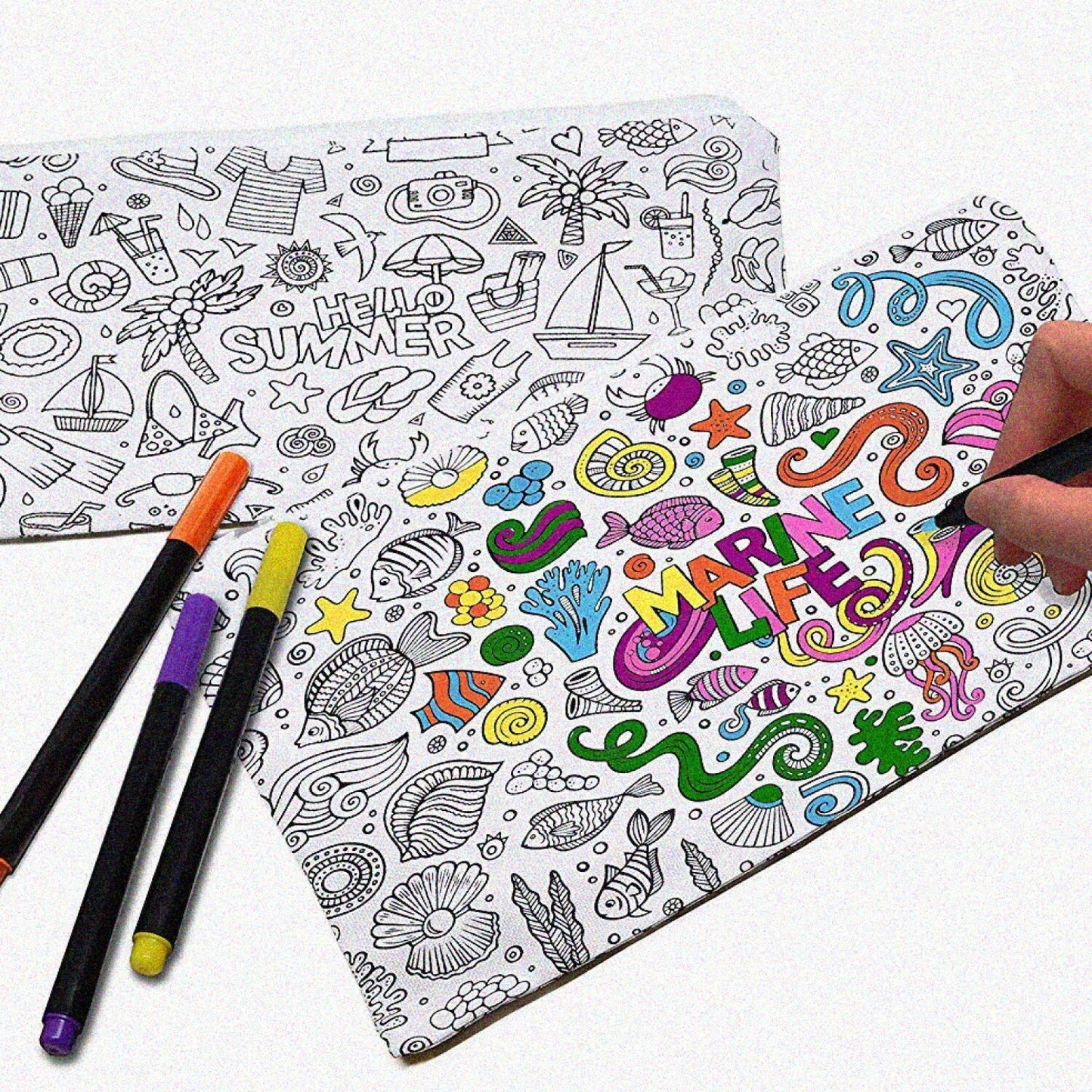 2 Pack Color Your Own Pencil and Cosmetic Cases