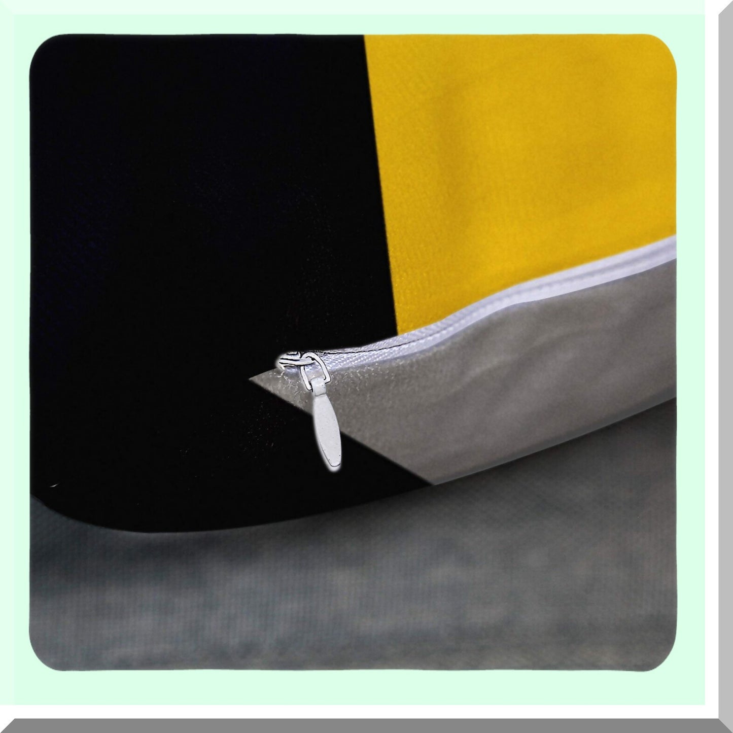 Geometric Fusion Decor Pillow - Gray Yellow Black Modern Square 18x18 Throw Cushion Cover - Contemporary Simple Home Decor Accent Case