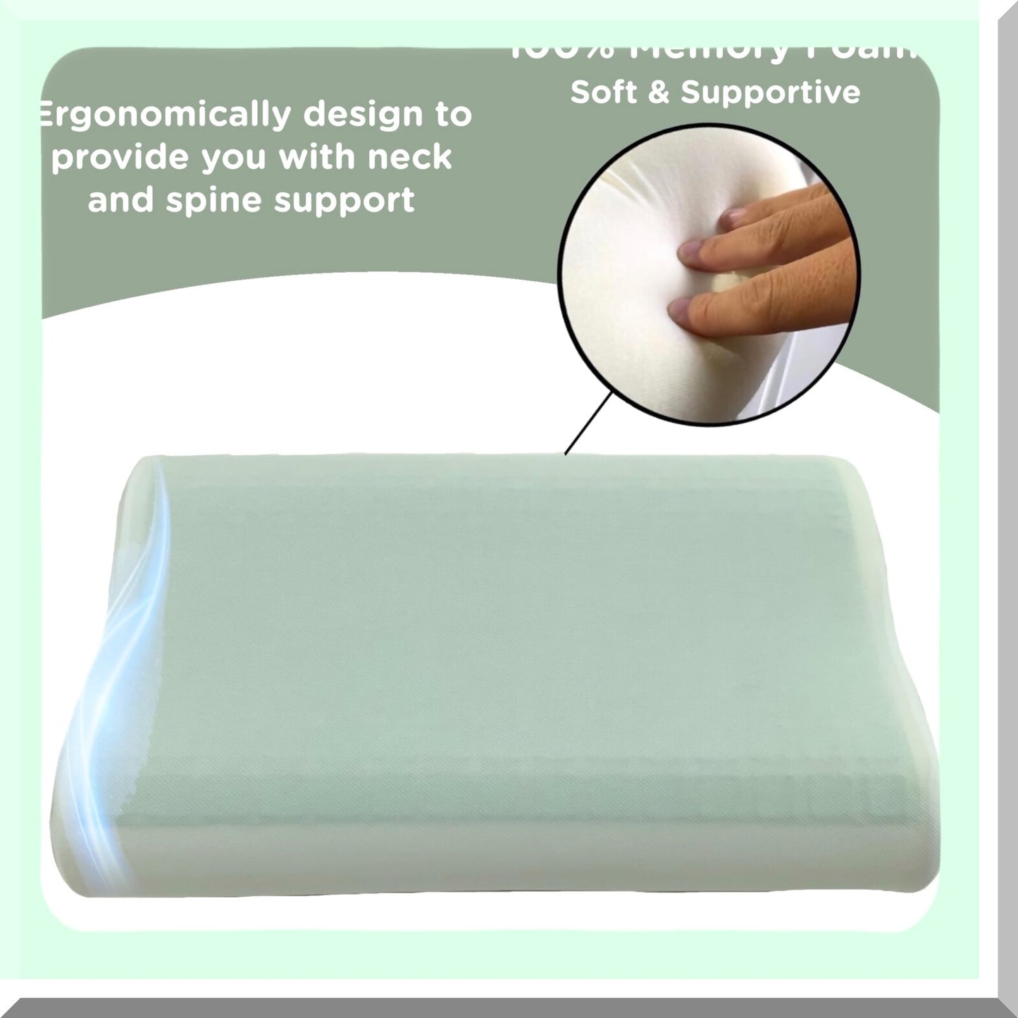 CoolGel OrthoPillow - Supportive memory foam pillow with cooling gel for side, back, and stomach sleepers. Green bubble gel with removable cover for ultimate comfort.