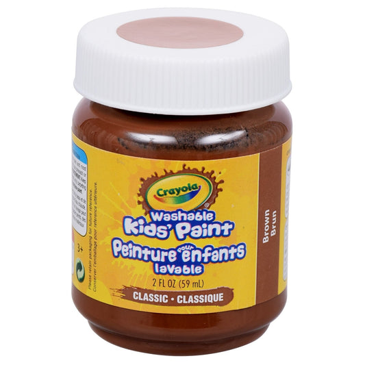 Crayola Washable Kids' Brown Paint, 2-oz. Containers (Pack of 12)