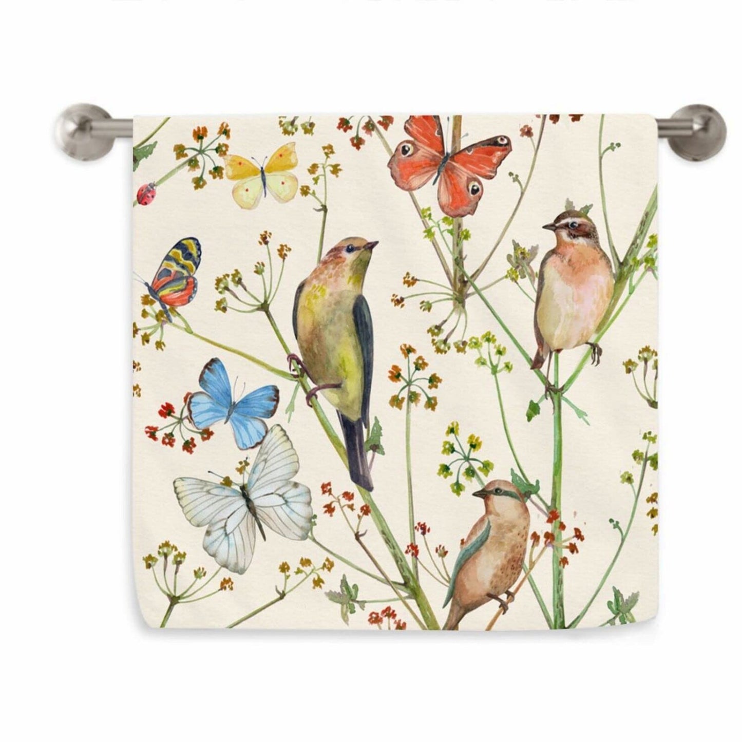 Bird Butterflies Microfiber Dish Towel 15.7x27.5 Inches