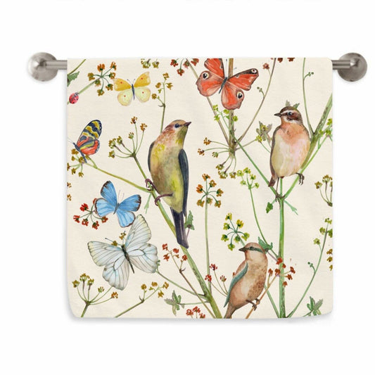 Bird Butterflies Microfiber Dish Towel 15.7x27.5 Inches